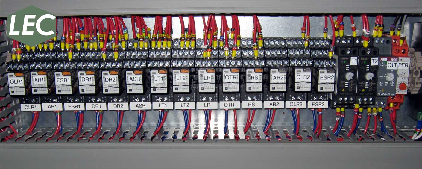 Relay logic control panel, designed and constructed to customer requirements.